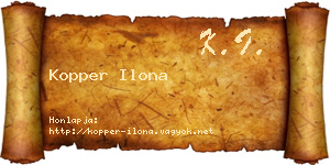 Kopper Ilona névjegykártya
